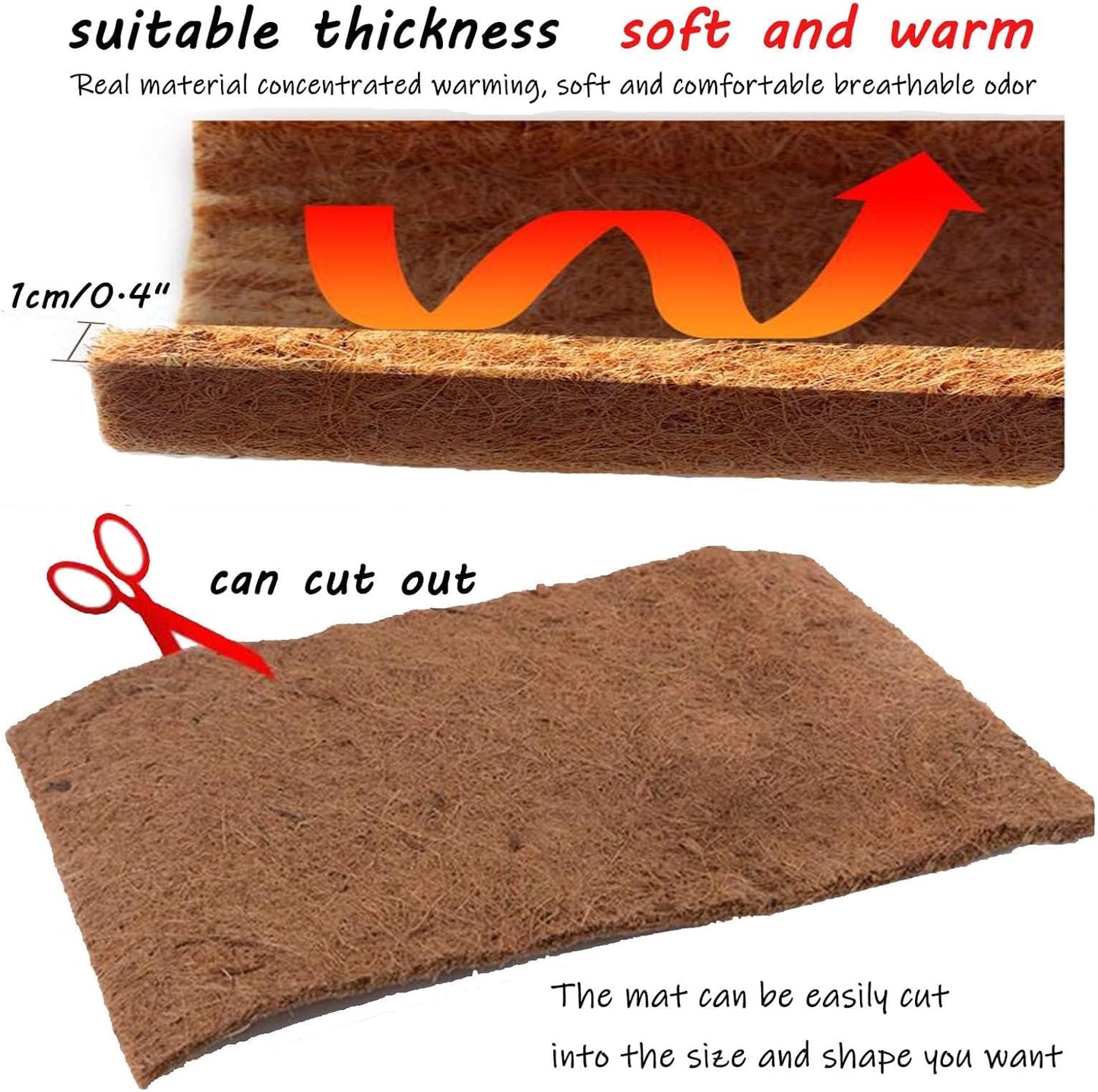 Hamiledyi Reptile Carpet 118" L x 16" W Natural Coconut Fiber Tortoise Carpet Mat for Pet Terrarium Liner Reptile Supplies for Lizard Snake Chamelon Turtle Bedding Bunny Rabbit Mat