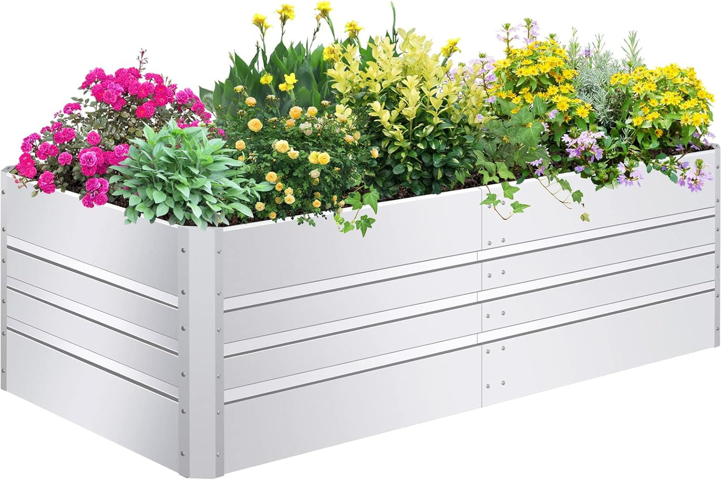 SnugNiture Galvanized Raised Garden Bed 6x3x2FT Outdoor Large Metal Planter Box Steel Kit for Planting Vegetables, Flowers