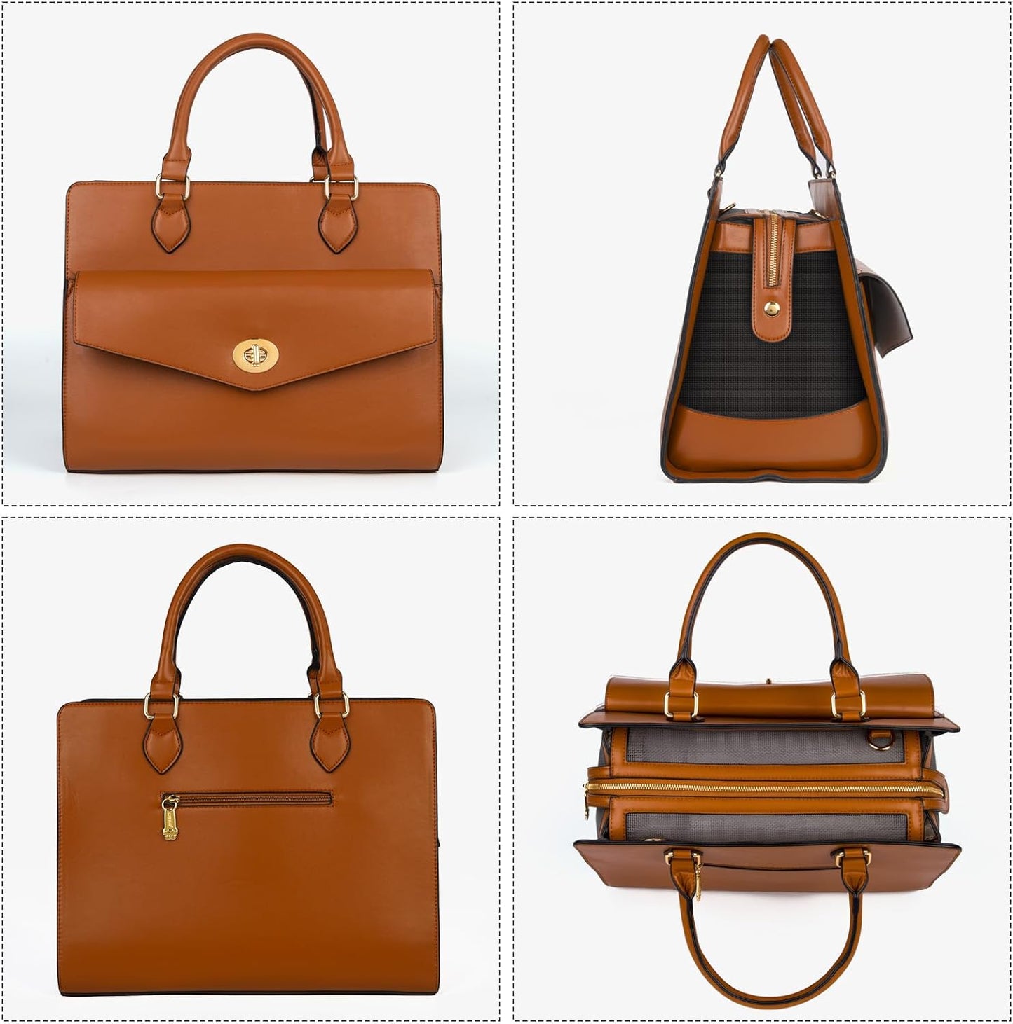 Stylish Pet Carrier Purse Leather Bag for Small Dogs Cats Puppy,Airline Approved Soft-Sided Carriers