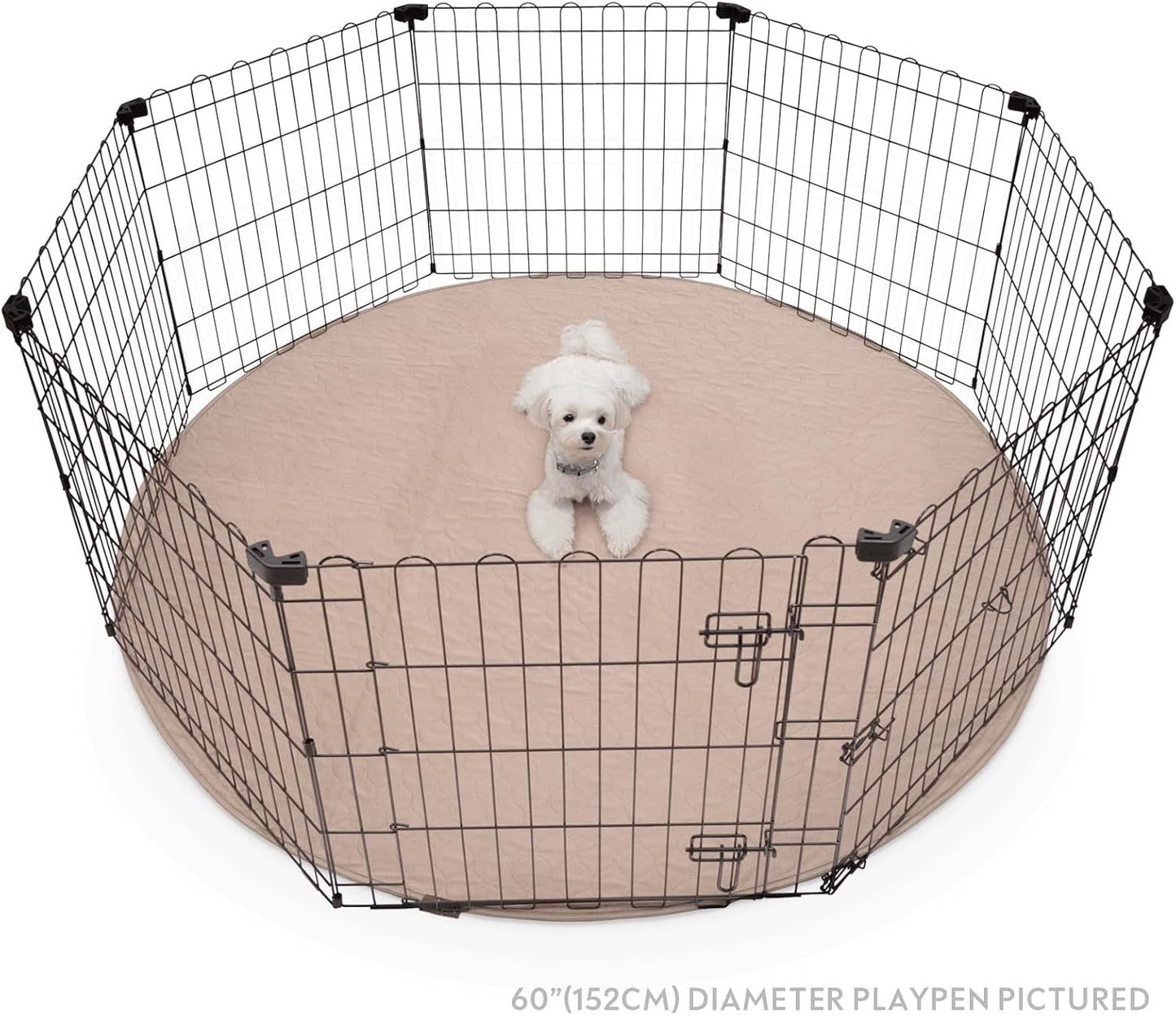 Paw Inspired Round Washable Pee Pad for Dogs | Reusable Puppy Pad for Potty Training, Whelping, Waterproof Mat | Leakproof, Non-Slip Liner (60" Extra Large Size, 1 Pack)