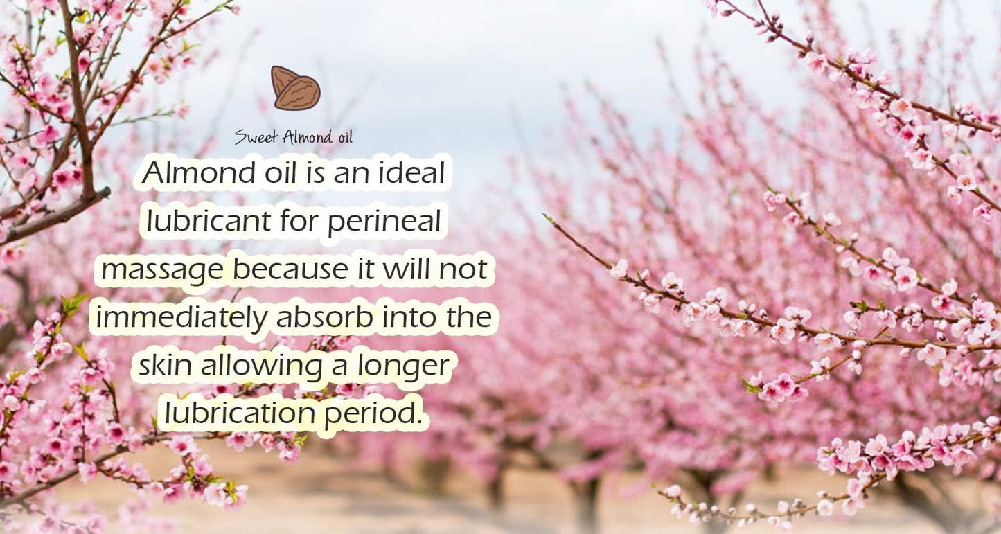 Mommy Care Perineal Massage Oil Labor Preparation, Flexible Perineal Massage Oil, Sweet Almond Oil for Pregnancy and Postpartum Recovery 100ml/3.38 fl.oz Organic All Natural