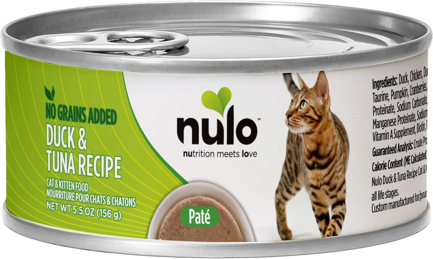 Nulo Duck & Tuna Recipe Pate Wet Canned Cat Food, 5.5 Ounce (Pack of 24)