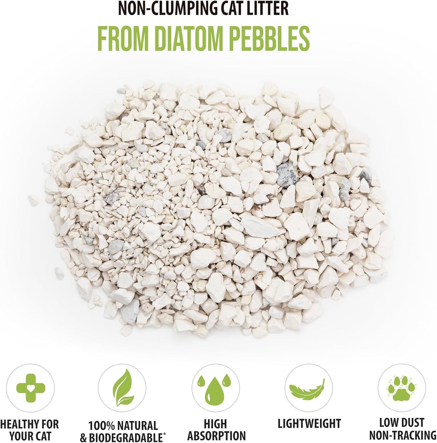 Skoon All Natural Cat Litter (3 Bags) - Original - Lightweight, Low Tracking, Non-Clumping Diatom Pebbles Absorb, Lock, and Seal Waste for Best Odor Control