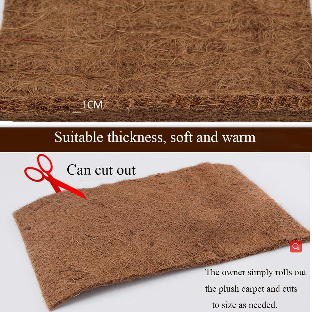 Hamiledyi Reptile Carpet Natural Coconut Fiber Tortoise Carpet Mat for Pet Terrarium Liner Reptile Supplies for Lizard Snake Chameleon Turtle Bedding Bunny Rabbit Mat (2 x Sheets)