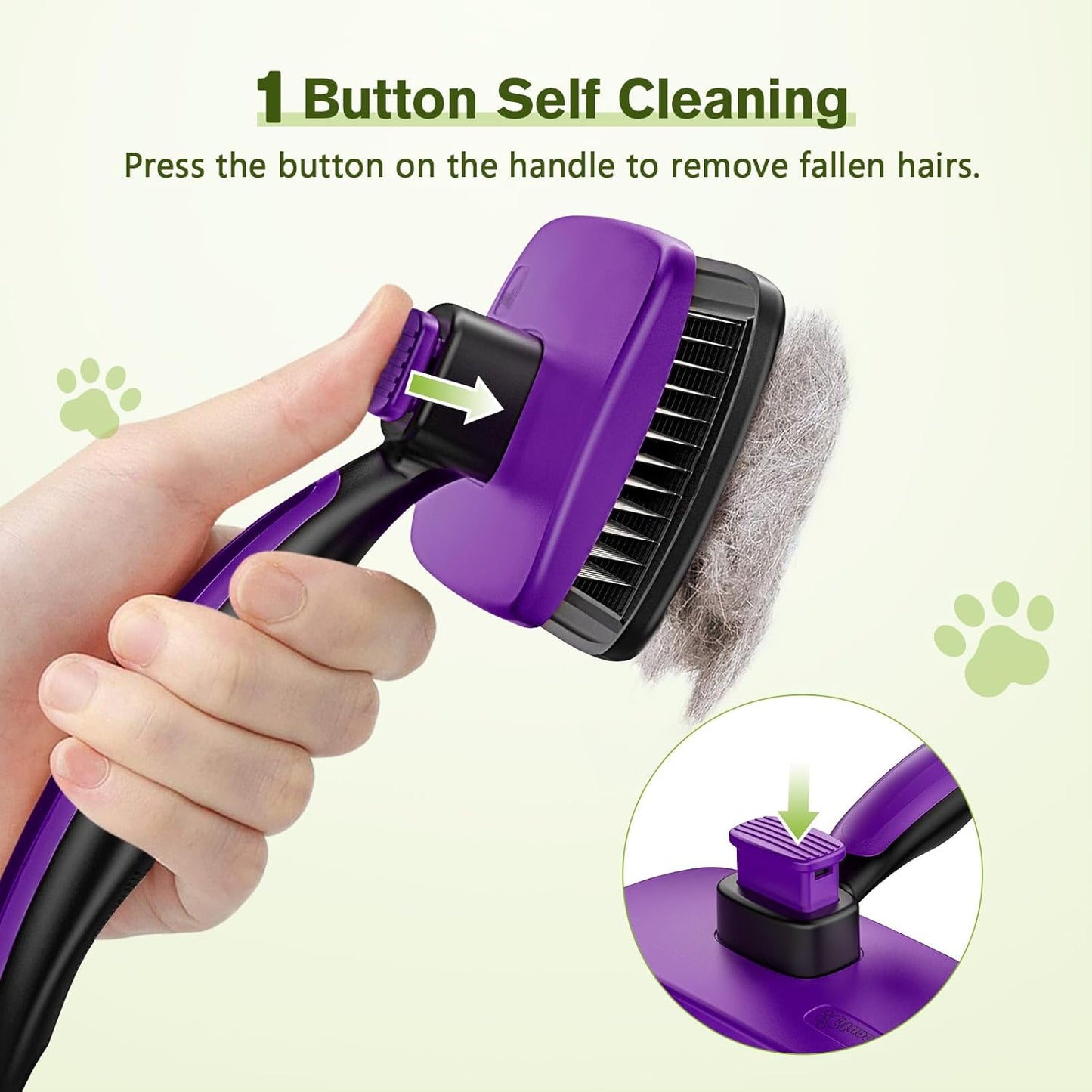 Pecute Self-Cleaning Slicker Brush for Dogs, Cats, Lightweight Dog Brush for Shedding Massaging Grooming, Cat Brush Gently Removes Loose Fur Undercoat for Small Dogs Cats Rabbits of All Hair Types