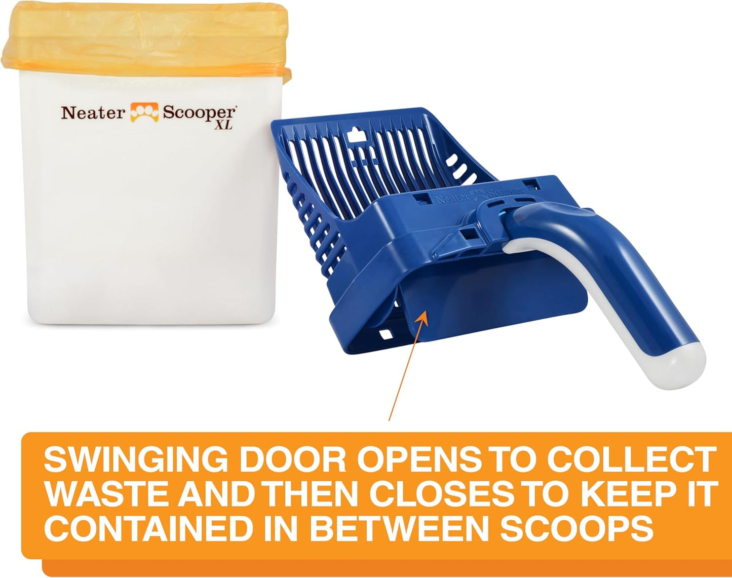 Neater Pet Brands Neater Scooper XL Cat Litter Scoop, 195 Refill Bags – Extra-Large Capacity Mess-Free Cat Litter Scooper with Bag for Large & Multiple Cats, Spill-Proof Litter Box Scooper with Holder