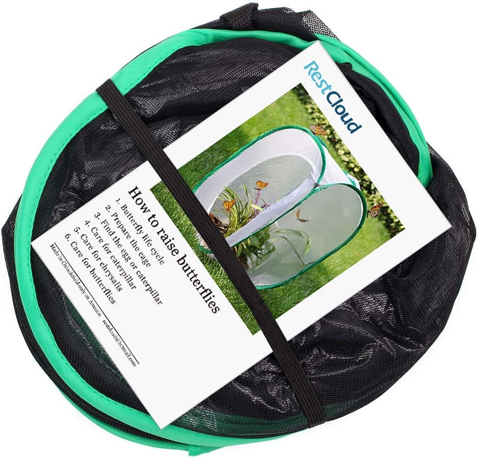 RESTCLOUD Insect and Butterfly Habitat Cage Terrarium Pop-up 23.6 Inches Tall