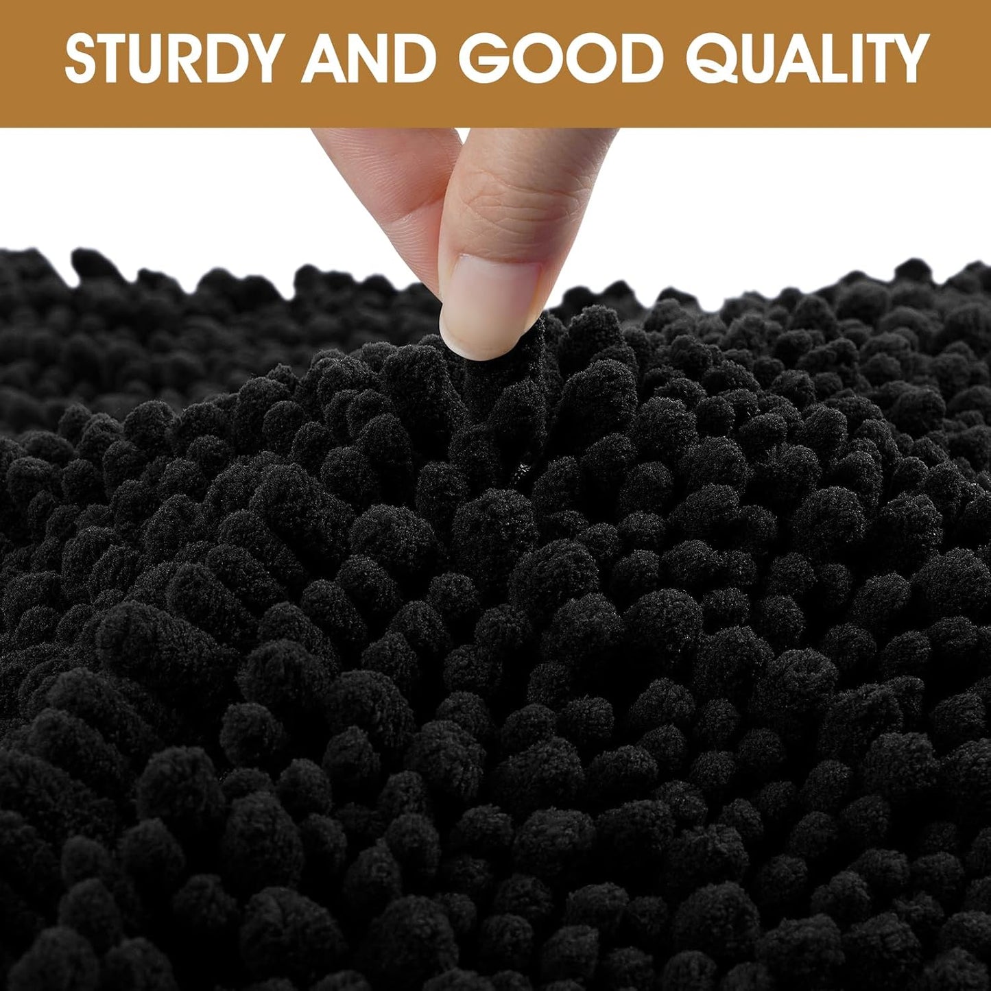 Extra Large Dog Door Mats for Muddy Paws, Chenille Absorbent Dog Mats, Non Slip Heavy Mud Mat for Dogs, Soft Pet Mat for Entryway, Mud Paws, Inside Floor,60" x 36", Black