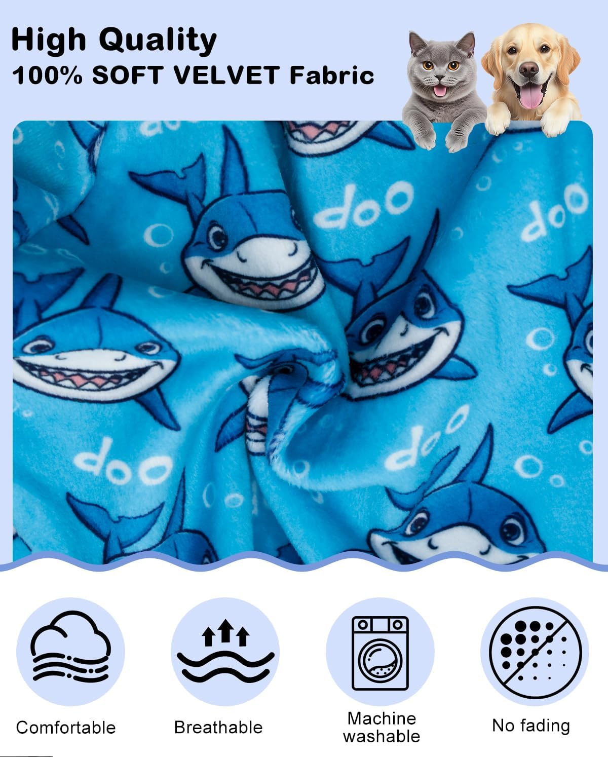 CuteBone Shark Costume Dog Pajamas, Stretchy Spandex Crystal Velvet Sleepwear Coat for Small Dogs, Soft & Warm Pet Outfit Clothes for Cold Weather, Cozy Pullover Design COSP07L