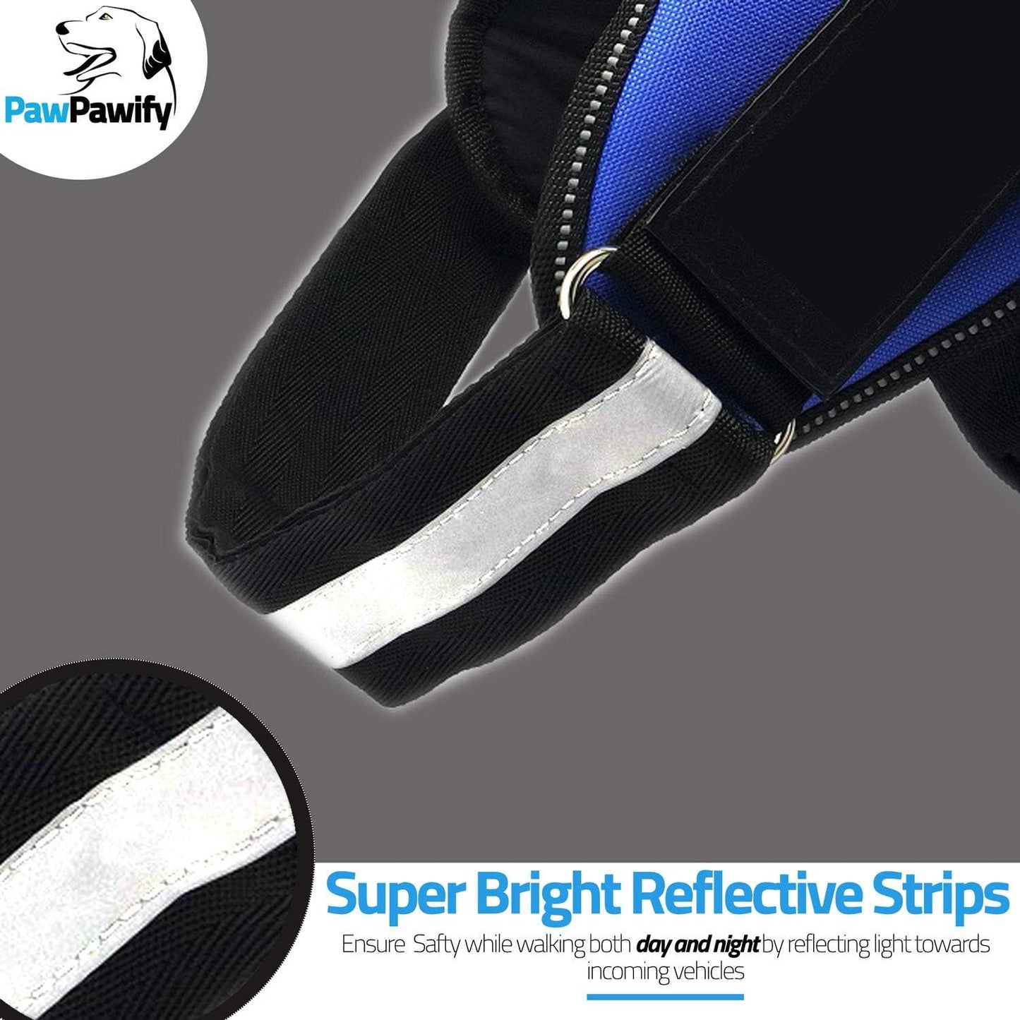 PawPawify Custom No Pull Dog Harness with Name and Phone Number, Heavy Duty Personalized Pet Vest to Prevent Tugging, Pulling, or Choking, Training and Walking (Orange, XS (5-9LBS))