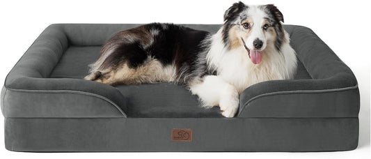 Bedsure Orthopedic Dog Bed for Extra Large Dogs - XL Washable Dog Sofa Bed Large, Supportive Foam Pet Couch Bed with Removable Washable Cover, Waterproof Lining and Nonskid Bottom, Dark Grey