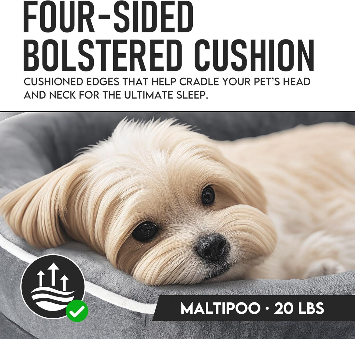 OhGeni Orthopedic Dog Couch Pet Sofa Medium Sized Cat Beds with Comfort Foam Support, Soft Comfortable Fabric, Machine Washable Waterproof Removable Cover, 28-Inch (Gray)