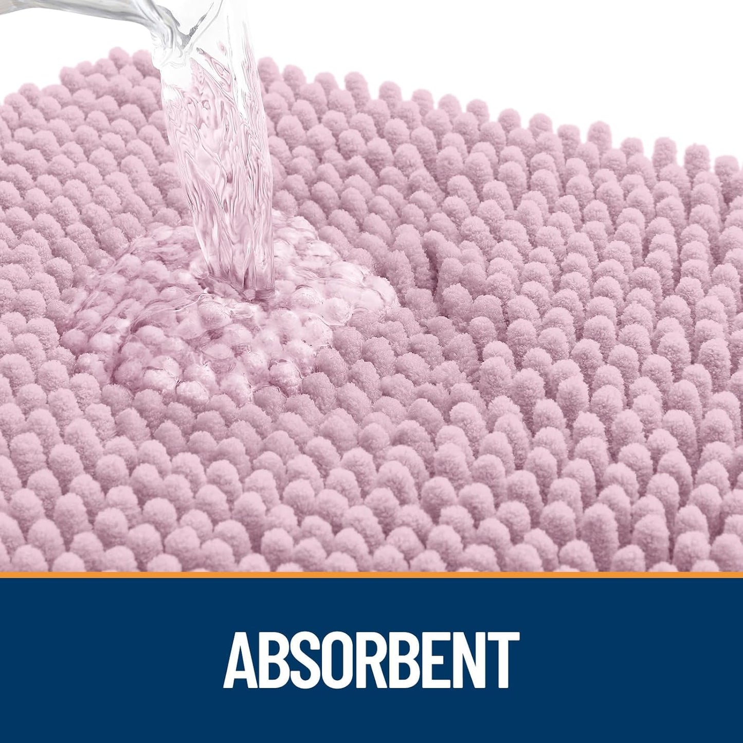 OLANLY Dog Door Mat for Muddy Paws 70x24, Absorbs Moisture and Dirt, Absorbent Non-Slip Washable Doormat, Quick Dry Chenille Mud Mat for Dogs, Entry Indoor Entryway Carpet for Inside Floor, Dusty Rose