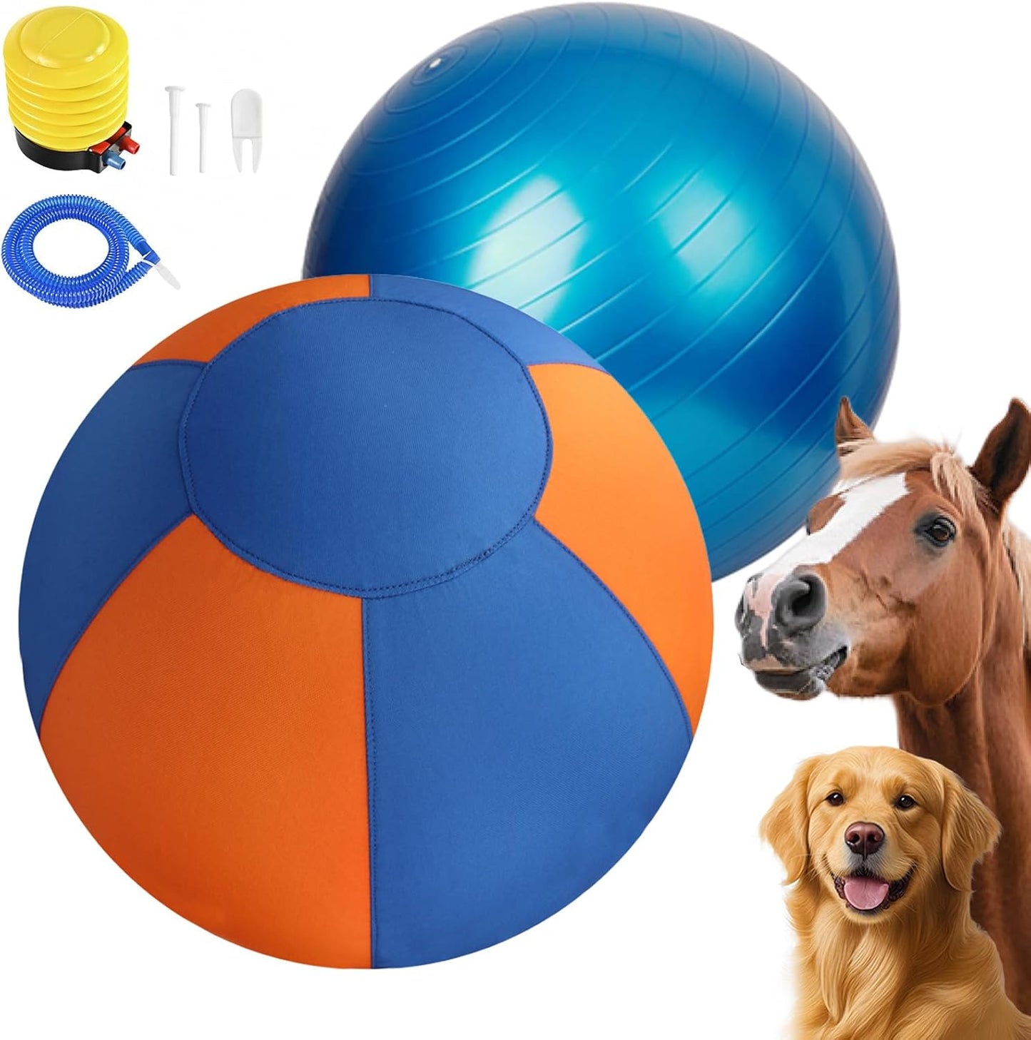 Herding Ball for Dogs 18" - Durable Waterproof Dog Toy, Dual-Layer Large Interactive Pet Play Ball for Australian Shepherds, Cattle Dogs, Collies, and All Herding Breeds (Orange+Blue)