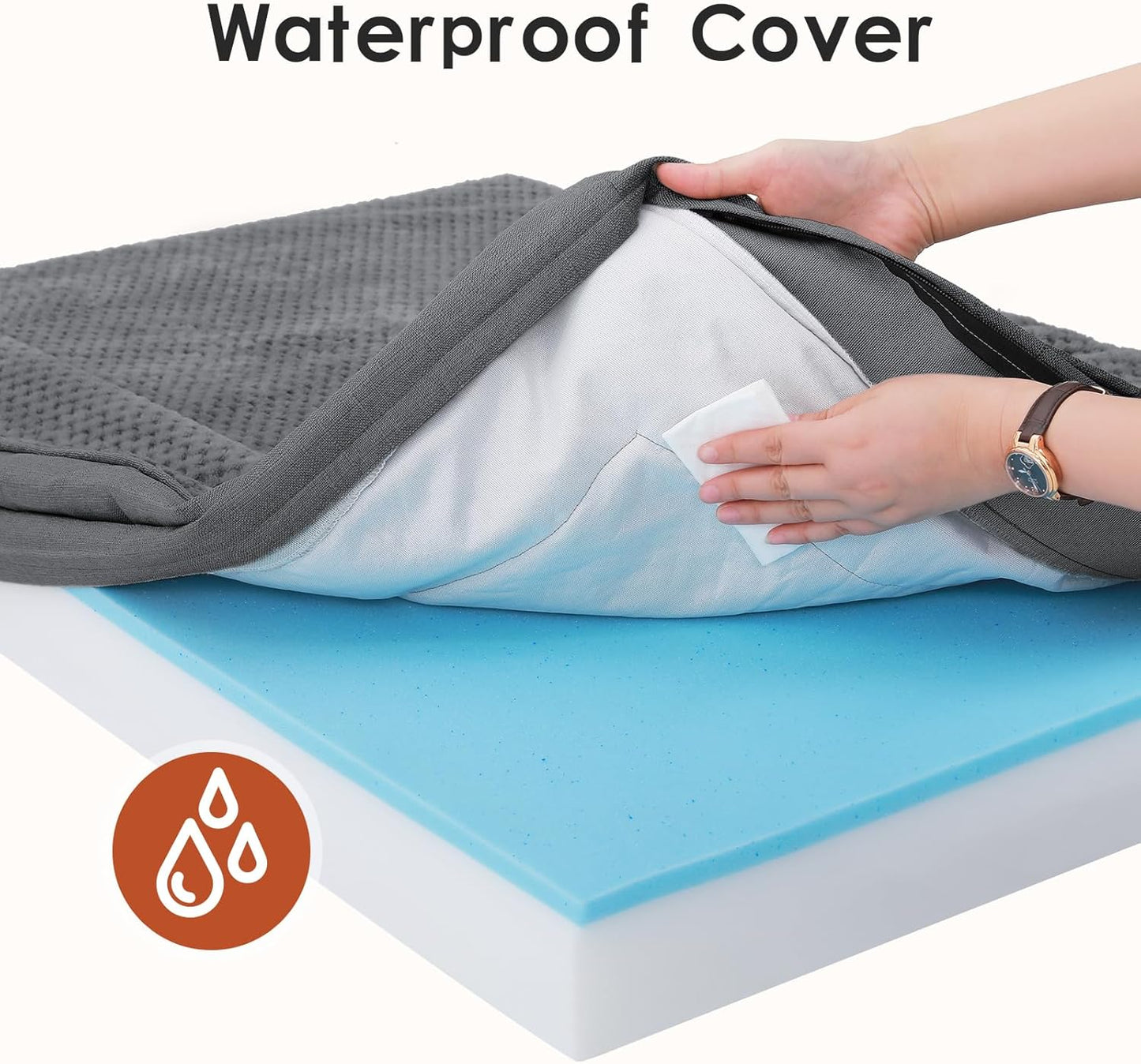 Orthopedic Dog Bed, 3 Inch Memory Foam Dog Beds for Large Dogs, Washable Removable Cover, Nonskid Bottom, Waterproof Pet Couch for Indoor, Outdoor or Car Use, 41x27 Inches XL Dark Grey