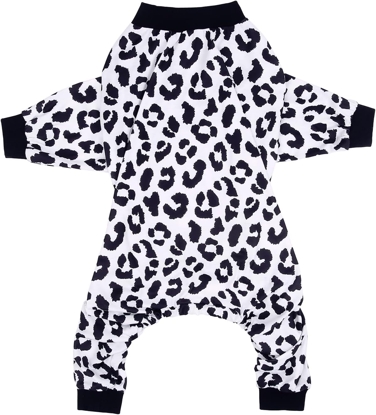 HDE Dog Pajamas One Piece Jammies Jumpsuit Pet Clothes Outfit Stretchy Lightweight Comfy Shirt Pjs for M-3XL Dogs Snow Leopard - M