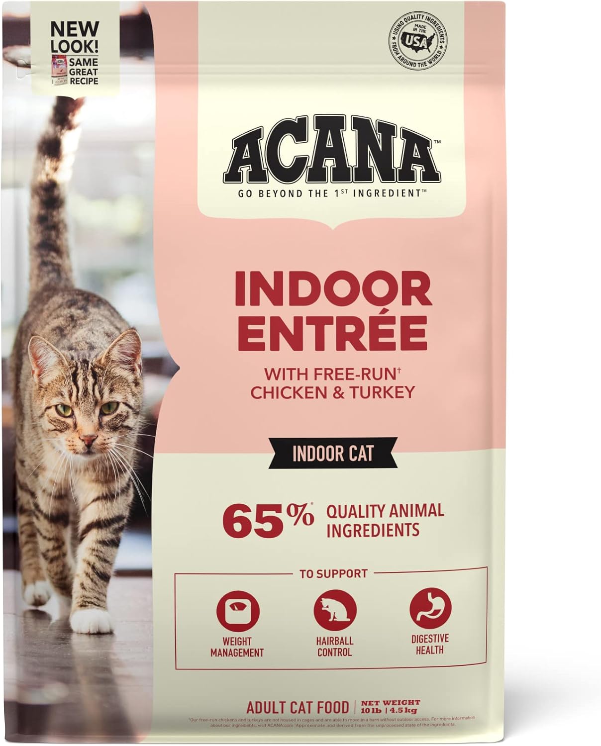 ACANA Dry Cat Food for Indoor Cats Indoor Entrée Chicken Turkey Whole Herring and Rabbit 10lb Bag