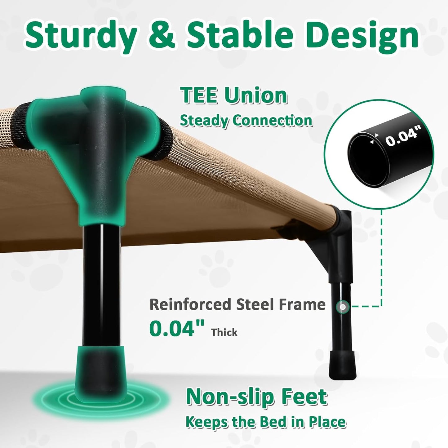 XL Dog Cot, Elevated Pet Bed, XLarge Raised Outdoor Dog Beds with Frame, Breathable Mesh and Anti-Slip Feet, Lifted Pet Hammock Indoor (XL, Brown)