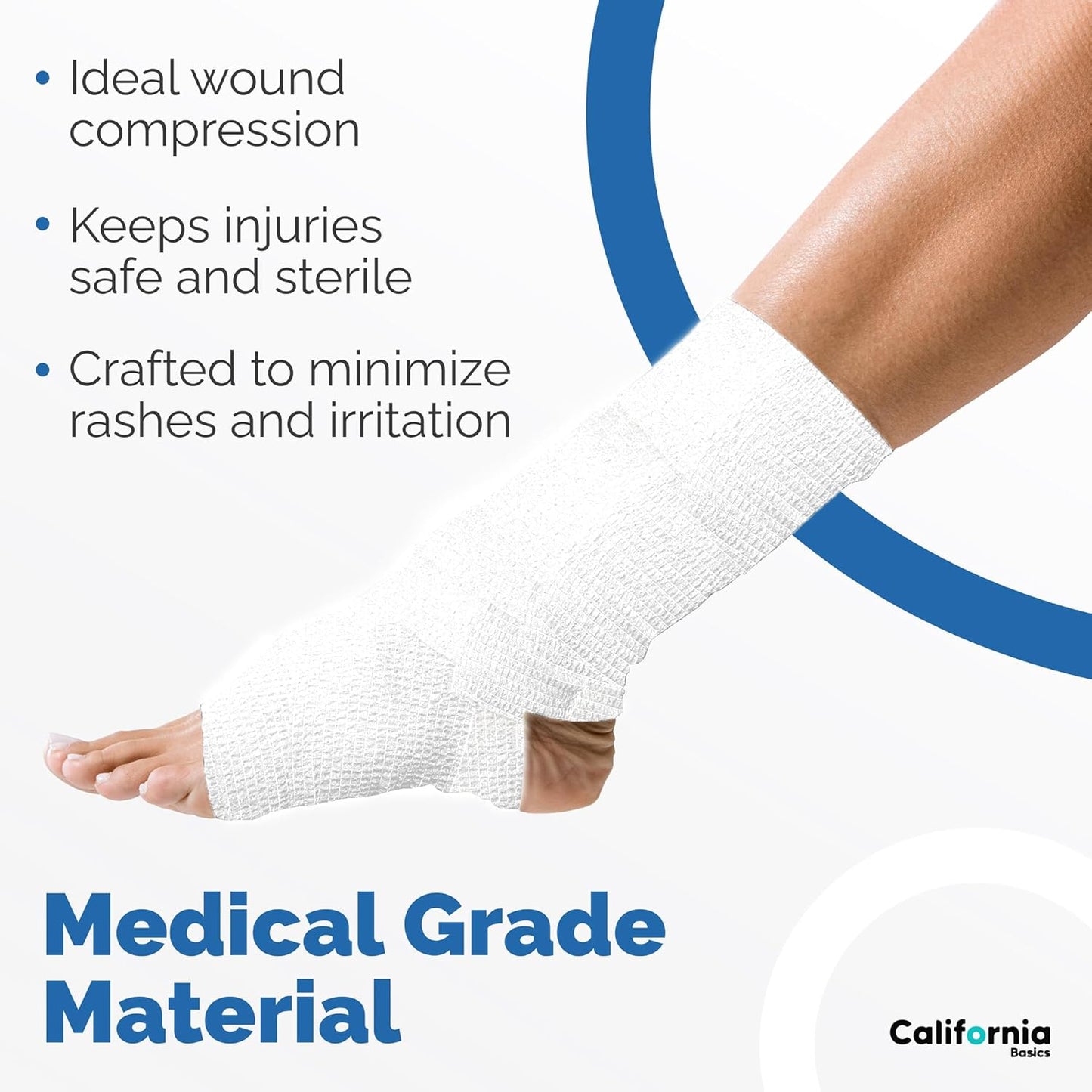 Self-Adhesive Bandage Wrap - Suitable for All Sports - Breathable Athletic Tape for Wrists - Knee and Ankle - Self Adhesive Bandage- 2 Inch- 24 Pack - White