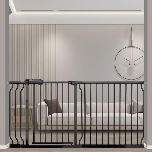Extra Wide 62-67 Inch Baby Gates for Stairs, Doorways - No Drilling, Pressure Mounted Pet Gates for Kids & Dogs