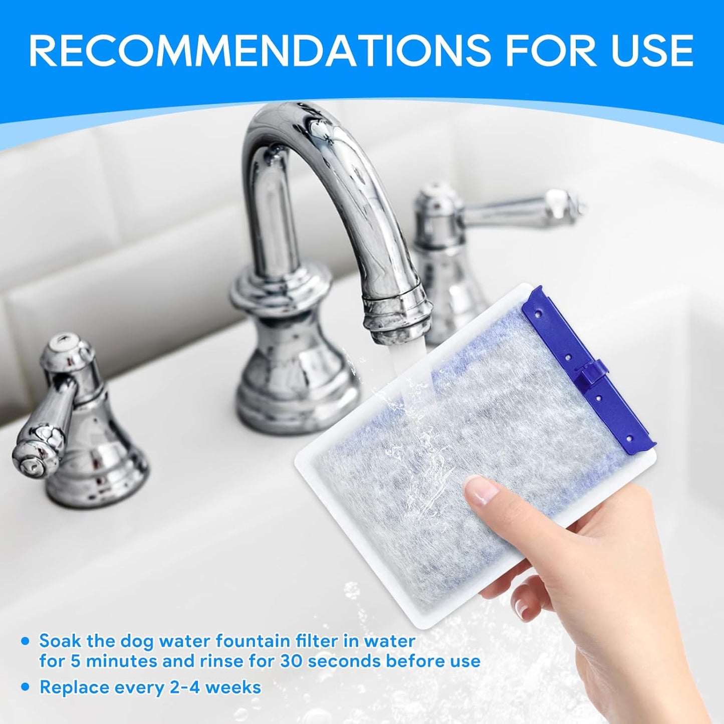 Filter Cartridges Large Compatible with Tetra Whisper Bio-Bag Aquarium Filters, Fish Tank Filters Replacement for Aquariums for Whisper Filter 20i 40i/ IQ 20 30 45 60/ PF20 30 40 60, 6 Pack