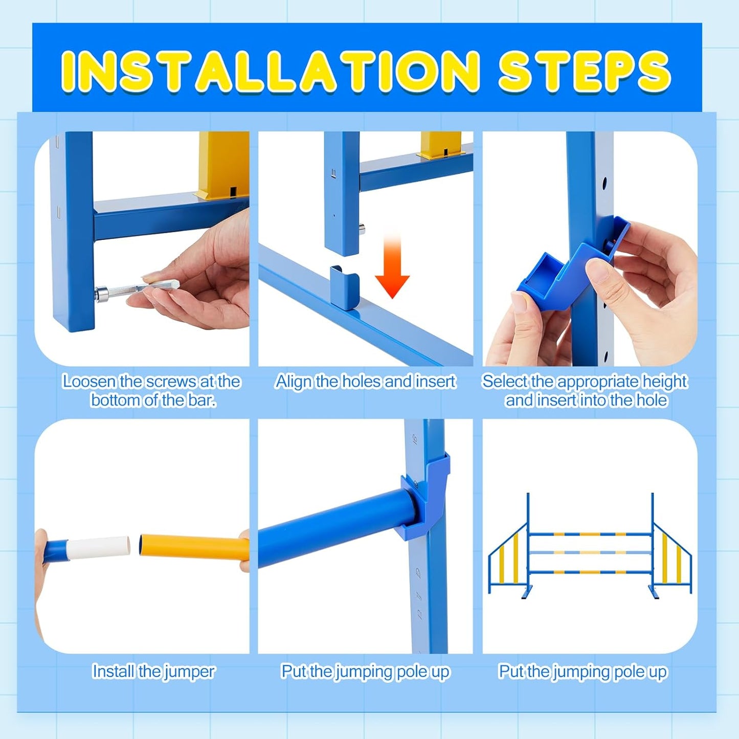 Agility Wing Jumps with Bar Dog Training Hedge Adjustable Pet Hurdles Jump Bars for Indoor Outdoor Dog Pet Agility Course Game