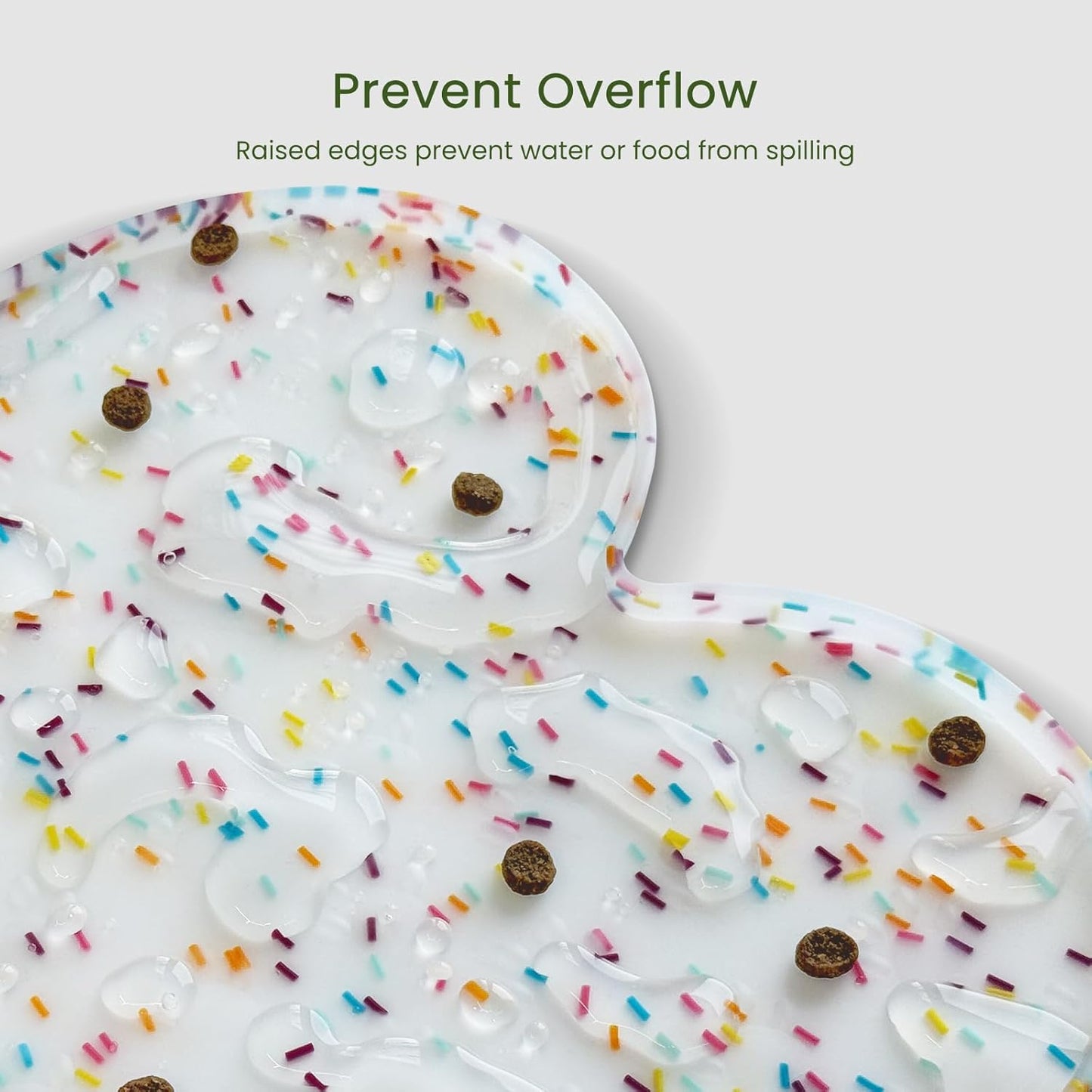 Dog Food Mat Anti-Slip Silicone Dog Bowl Mat Thicker Pet Placemat Waterproof Cat Feeder Pad with Raised Edge Puppy Kitten Feeding Mats Suitable Small Medium-Sized Dogs Cats Eating Tray