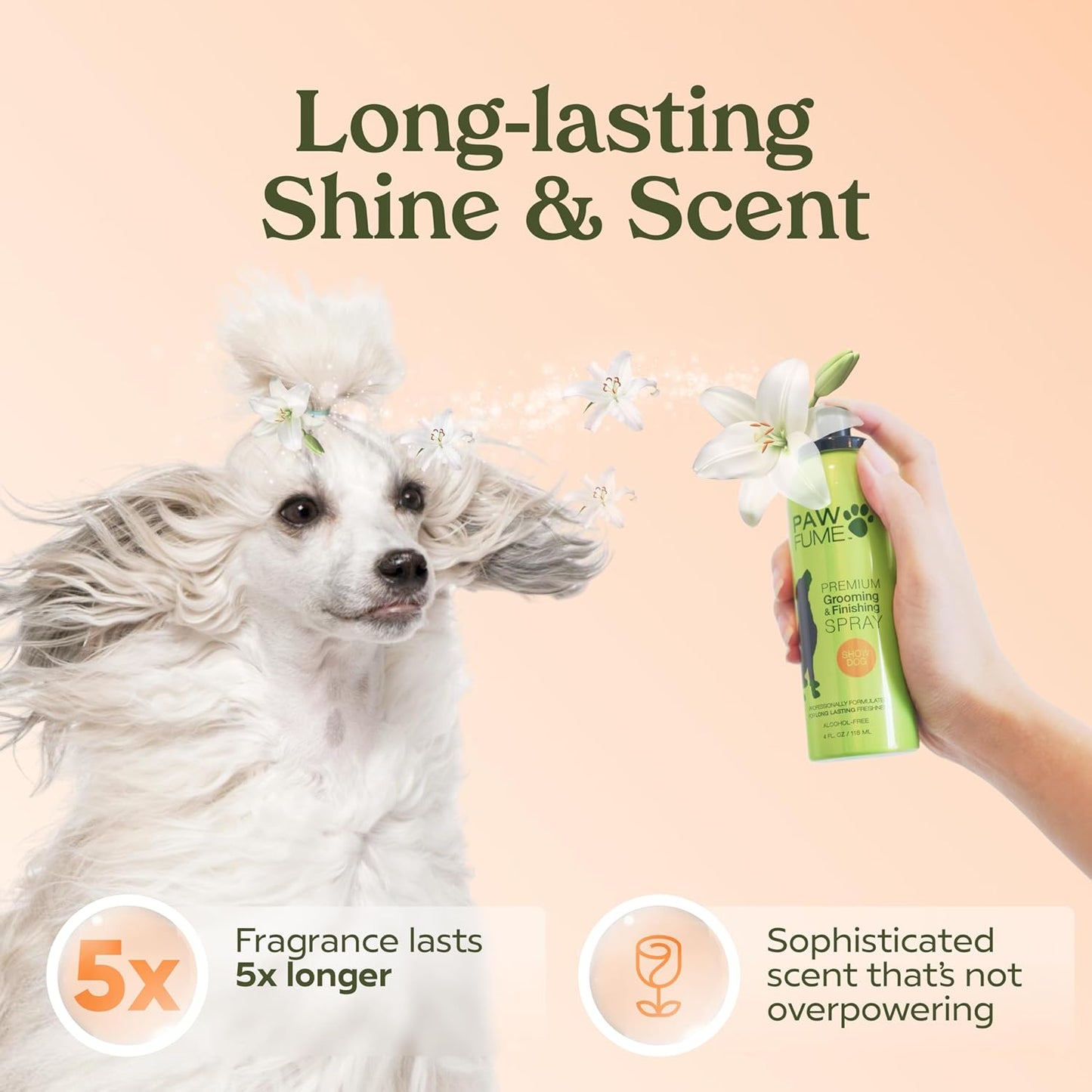 Paw Fume Dog Perfume Spray Long Lasting Scent for Grooming, Show Dog, 2-Pack – Keep Your Pup Fresh All Day – Hypoallergenic, Alcohol-Free, Detangling Formula – Moisturizing Pet Cologne Spray for Dogs