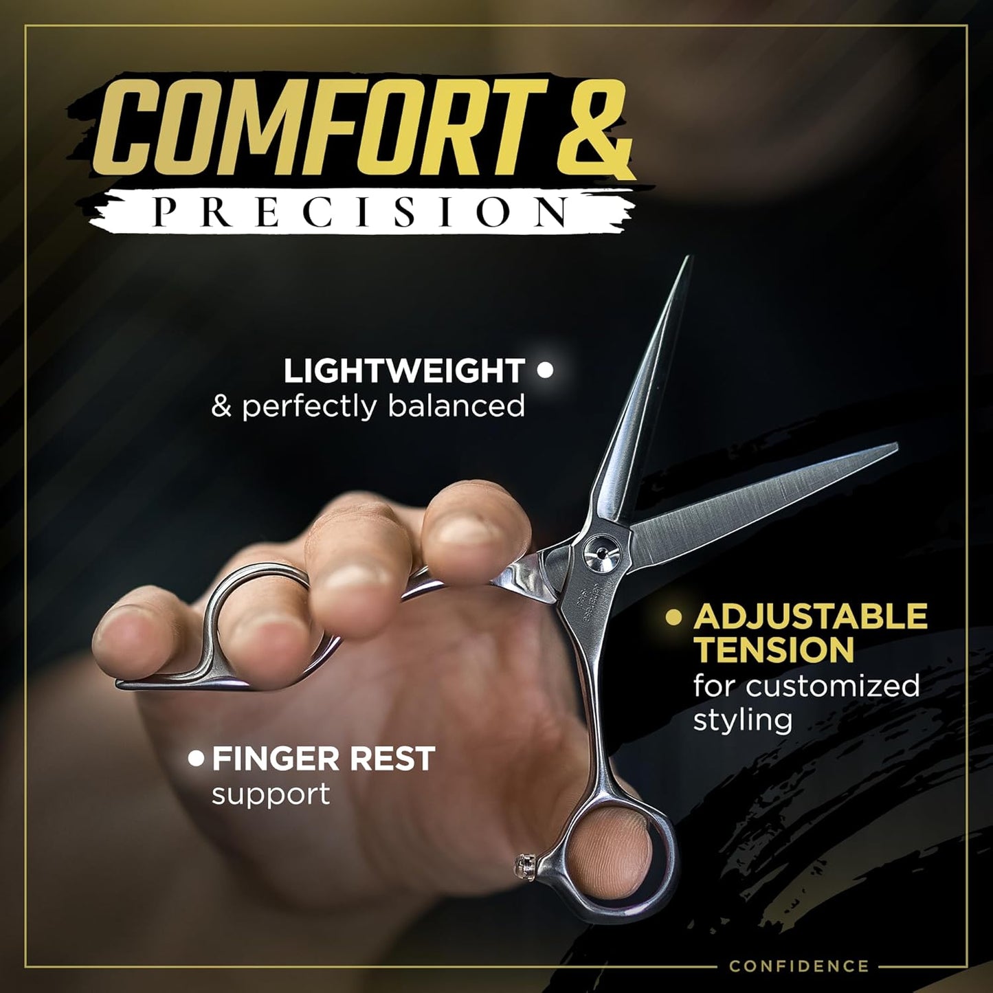 Fagaci Professional 6' Japanese Steel Hair Cutting Scissors, Razor Sharp Blades, Extreme Durability, Ergonomic Silver Stainless Steel Handle, Hair Cutting Shears for Women & Men