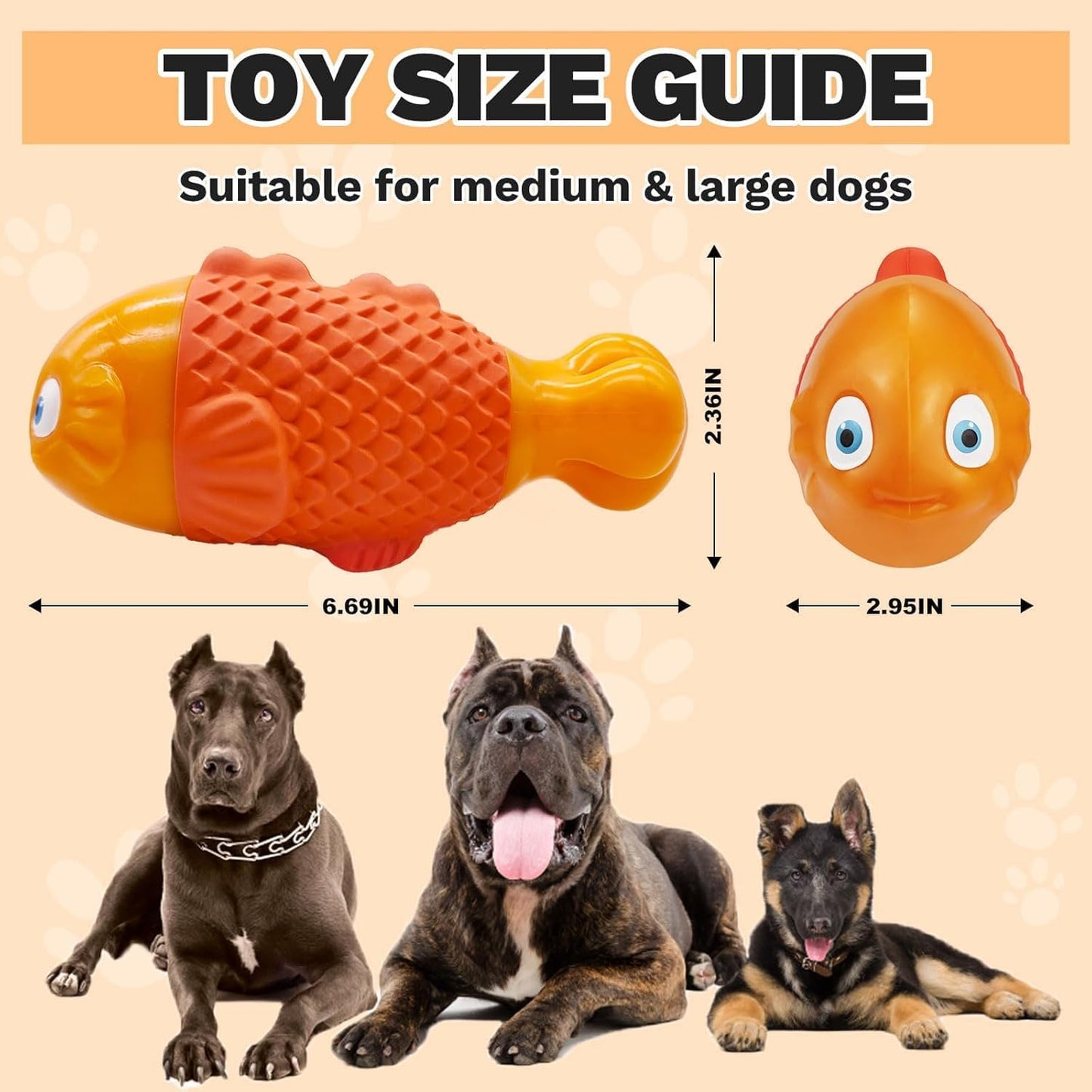 WinTour Indestructible Dog Toys for Aggressive Chewers, Tough Chew Toys for Medium & Large Breeds, Squeaky and Durable Chewers for Large Dogs
