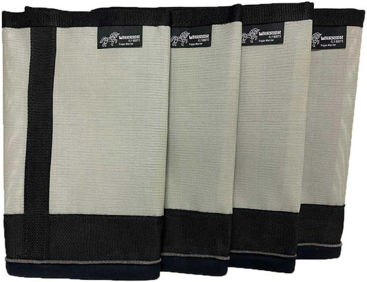 Warrior Fly Boots for Horses - Breathable Mesh Horse Boots for Fly Protection & Leg Comfort - Set of 4 (Trojan Warrior, Gray)