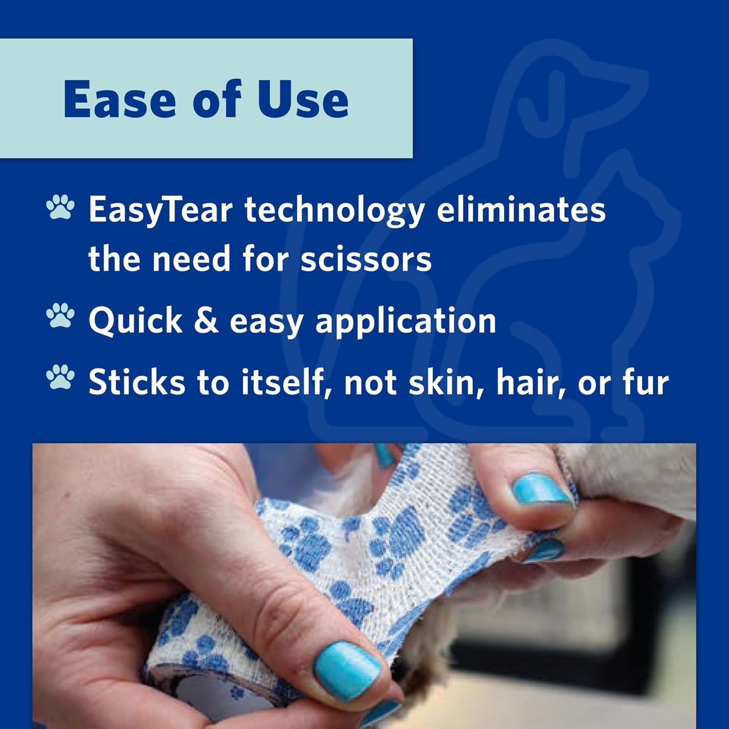 PetFlex Paw Pack – Flexible Self-Adhering Elastic Bandage for Wound Care – First Aid Wrap for Small Animals Like Dogs, Cats, and Other Pets - 2 inch, 2 Rolls