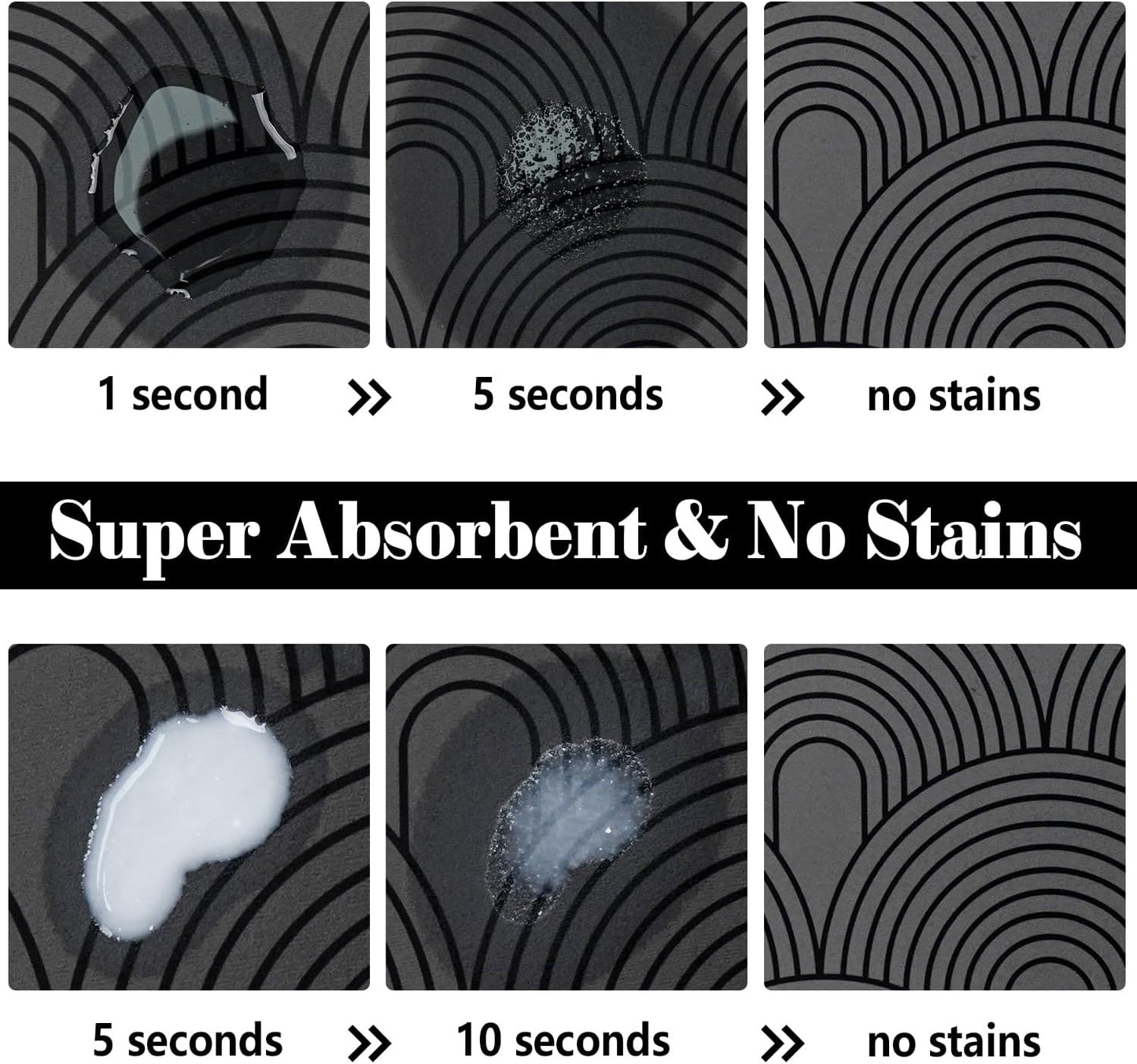 Dog Food Mats for Floors Absorbent, Pet Cat Food Mat - Quick Dry Dog Bowl Mats for Food and Water, Eco-Friendly Boho Pet Supplies