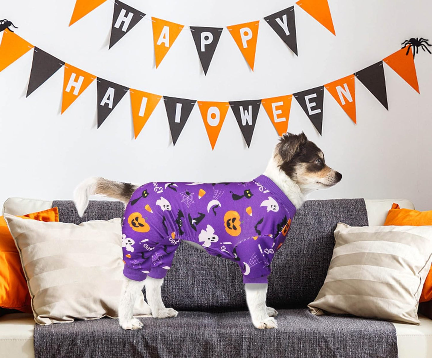 Dog Halloween Pajamas Dog Costumes Pjs Stretchy Funny Pet Costumes Clothes Outfit Pajamas for Large Dogs(XL)