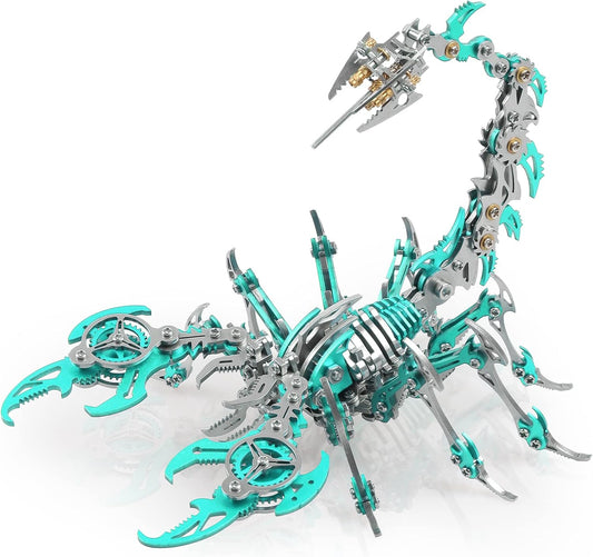 Scorpion 3D Metal Puzzles Kits for Adults Teens – 454 Pcs – Mechanical Assembly Models – 4 Hours to Build – Ideal for Gifts and Decorations (Green)