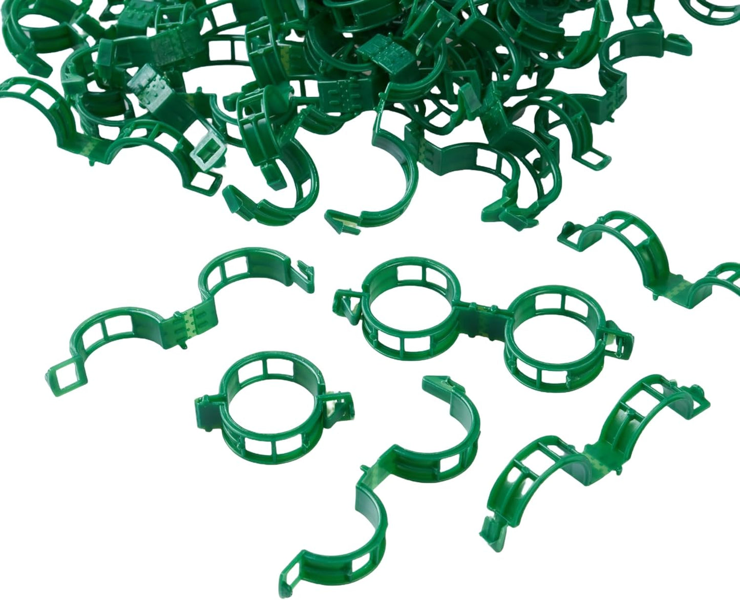 300 Pcs Plant Support Clips,Plastic Clips for Securing Plants,Tomato Vine Clips,Plant Fixing Clips,Garden Clips for Climbing Plants,Grape and Vine Vegetables (300, Green)