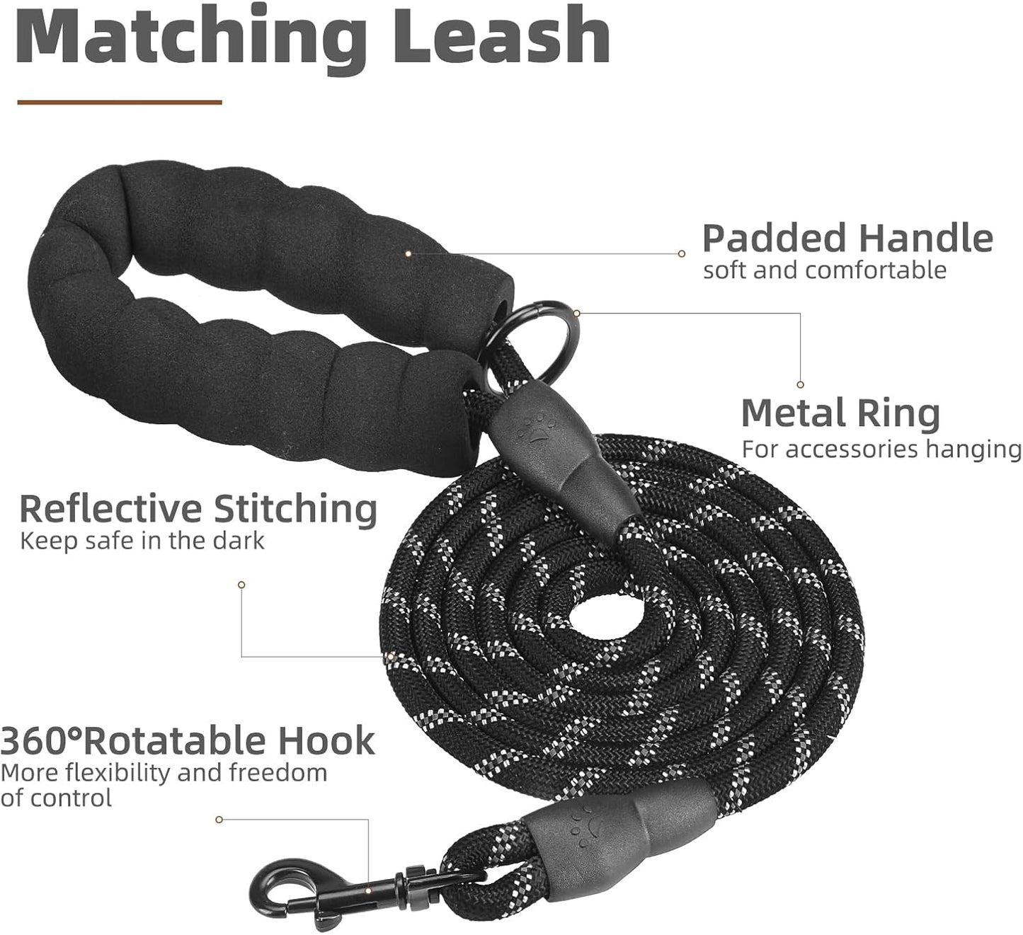 PUPTECK No Pull Dog Harness for Large, Adjustable Reflective Dog Harness with Handle Easy Control, Comfortable Soft Padded Pet Vest Harness for Large Dogs, Plaid Black XL