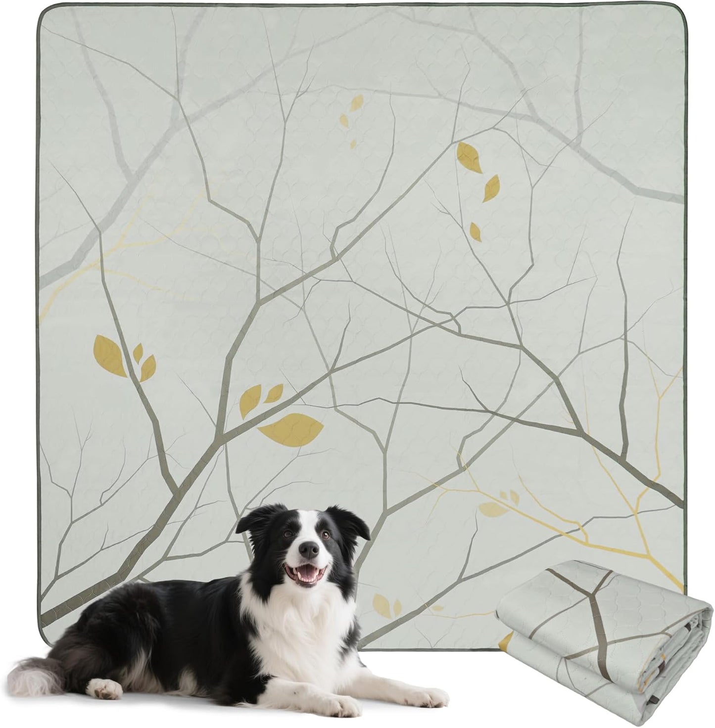 FXW Washable Pee Pads for Dogs, Puppy Pads with Super Absorbent, Specifically Designed for FXW Rollick/Homeplus 24 inch 8 Panels Dog Playpen, 63" Square, Branch, 1 Pack