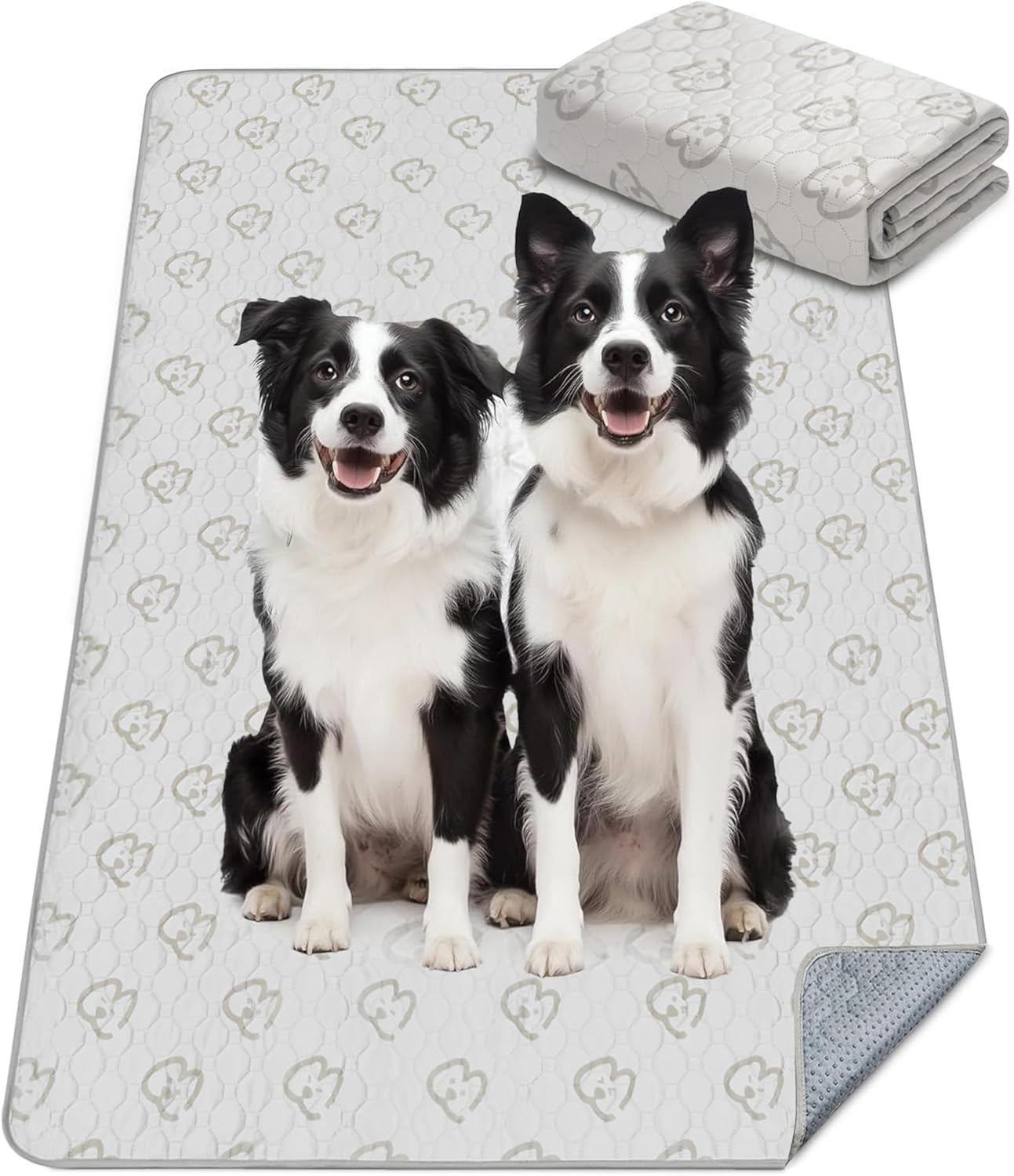 FXW Washable Pee Pads for Dogs, Puppy Pads with Super Absorbent, Specifically Designed Rollick/Homeplus 32/40/45inch 6 Panels Dog Playpen, 98" x 43" Rectangle, Khaki, 1 Pack