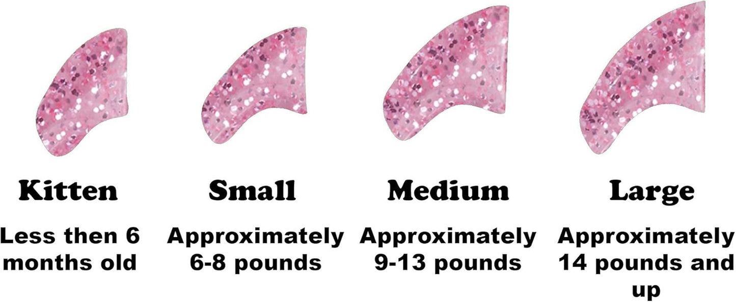 40 Pack Soft Nail Caps for Cat Claws Pink Glitter Medium