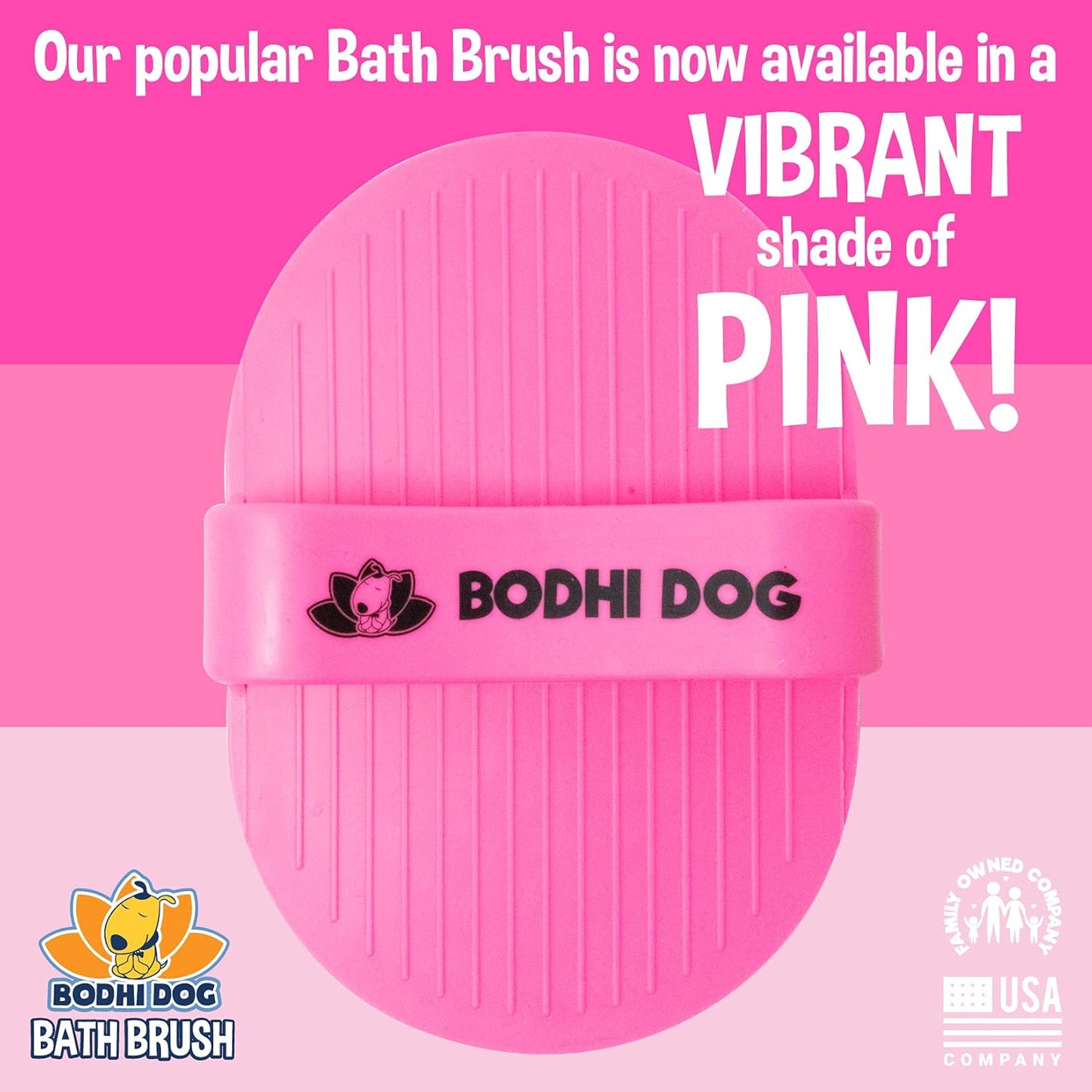 Bodhi Dog Shampoo Brush - Pet Grooming & Bath Supplies for Dogs and Cats - Bath Brush for Long & Short Hair - Premium Scrubber for Shower, Bathing & Massage (Two Pack, Pink)