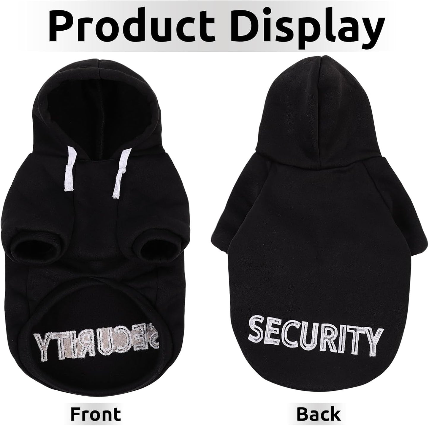 SAWMONG Dog Hoodie,Flannel Pet Hooded Sweater with Hat Puppy Pullover Sweater Shirt,Dog (Security Black,2XL)