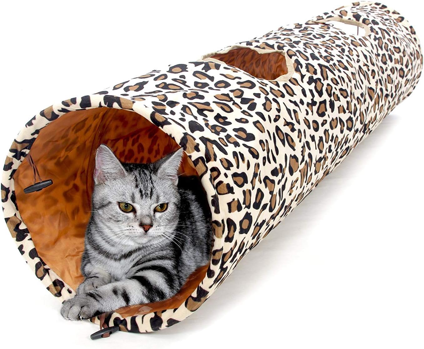 PAWZ Road XL Collapsible Cat Tunnel for Fat Cats & Rabbits - 51"x12" Extra Wide Pet Play Tunnel with 12-Inch Diameter for Large Cats, Small Dogs