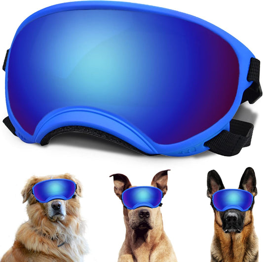 Large Dog Sunglasses with Adjustable Strap UV Protection, Winproof Dog Puppy Sunglasses, Suitable for Medium-Large Dog Pet Glasses, Dogs Eyes Protection(Colorful)