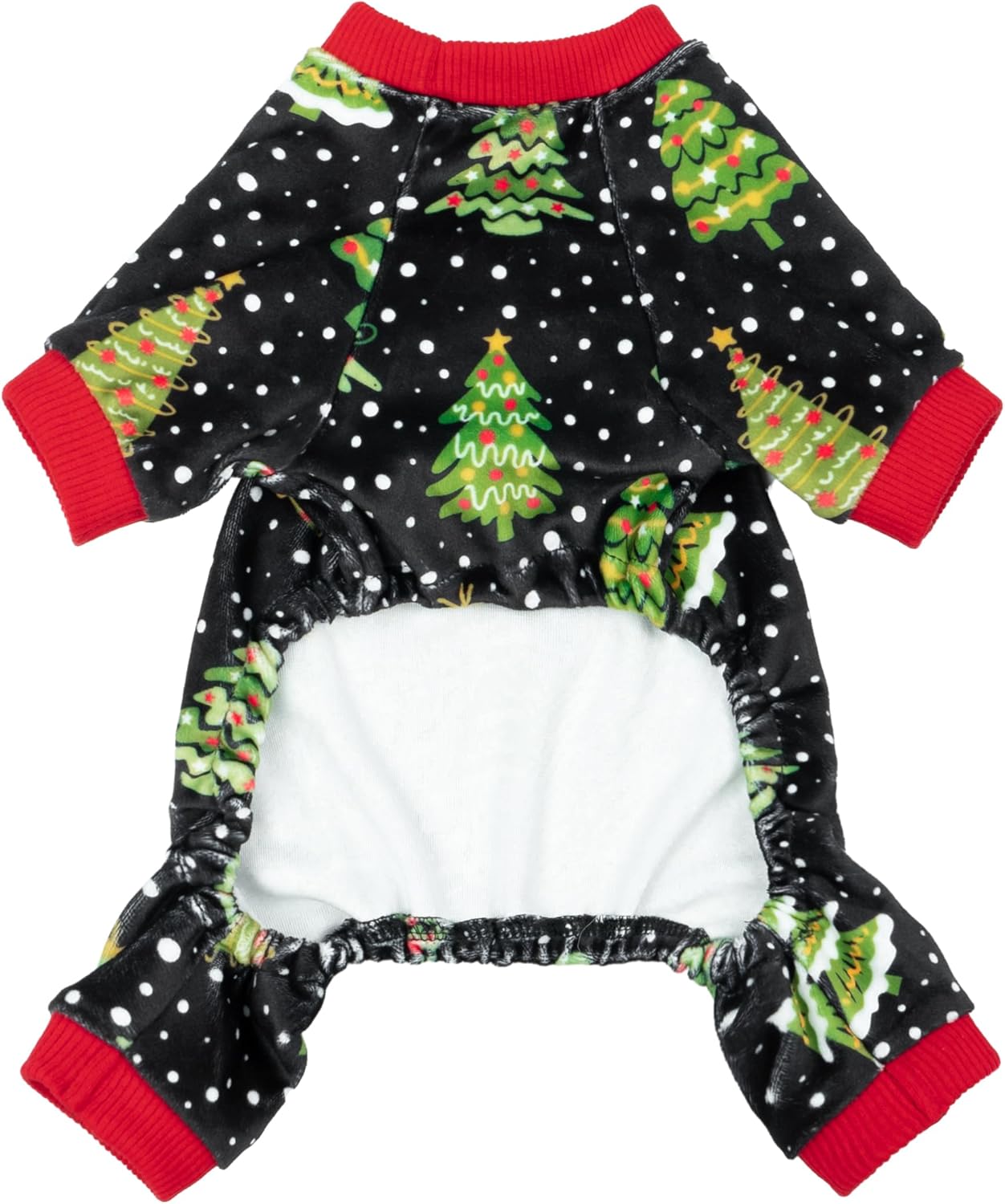 Fitwarm Christmas Tree Dog Pajamas, Christmas Clothes for Small Dogs Boy Girl, Holiday Pet Outfit, Black, Red, Green, Yellow, Medium