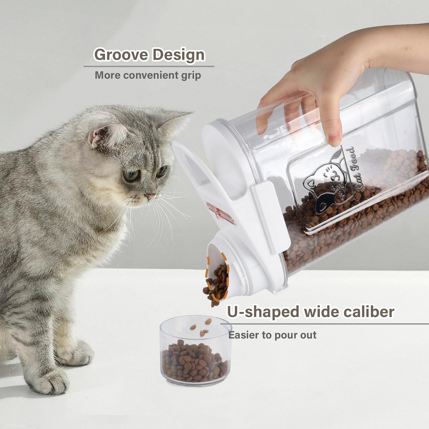 Cat Food Container,Large Capacity Cat Food Storage Container with Airtight Lid,|Portable Pet Food Storage Containers for Dog Food Storing,Canned Cats Travel| BPA Free