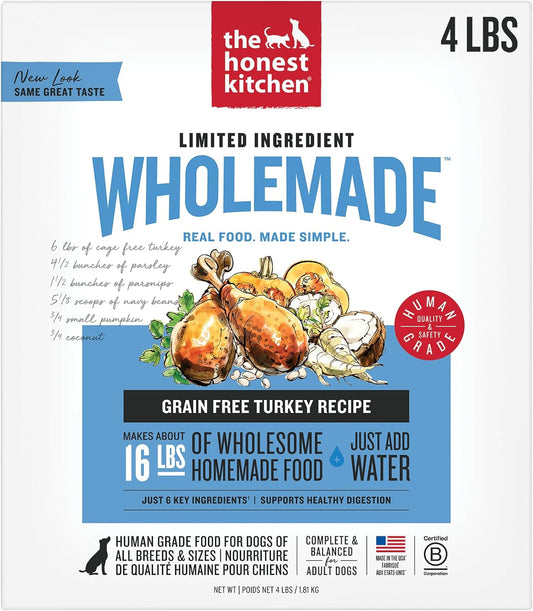 The Honest Kitchen Wholemade™ Limited Ingredient Turkey Dog Food, 4 lb Box