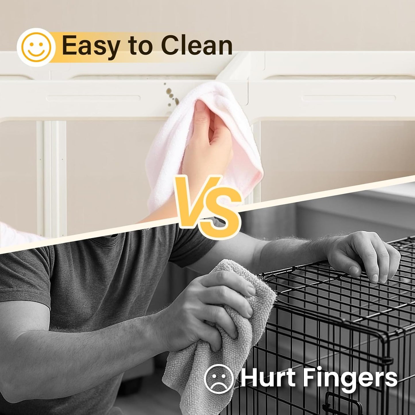 Acrylic Dog PlayPen, Clear Dog Play Pen for Puppy Cat Rabbit, Easy Assemble Pen, Preferable Small Cage, 23.6" H, 12 Pcs