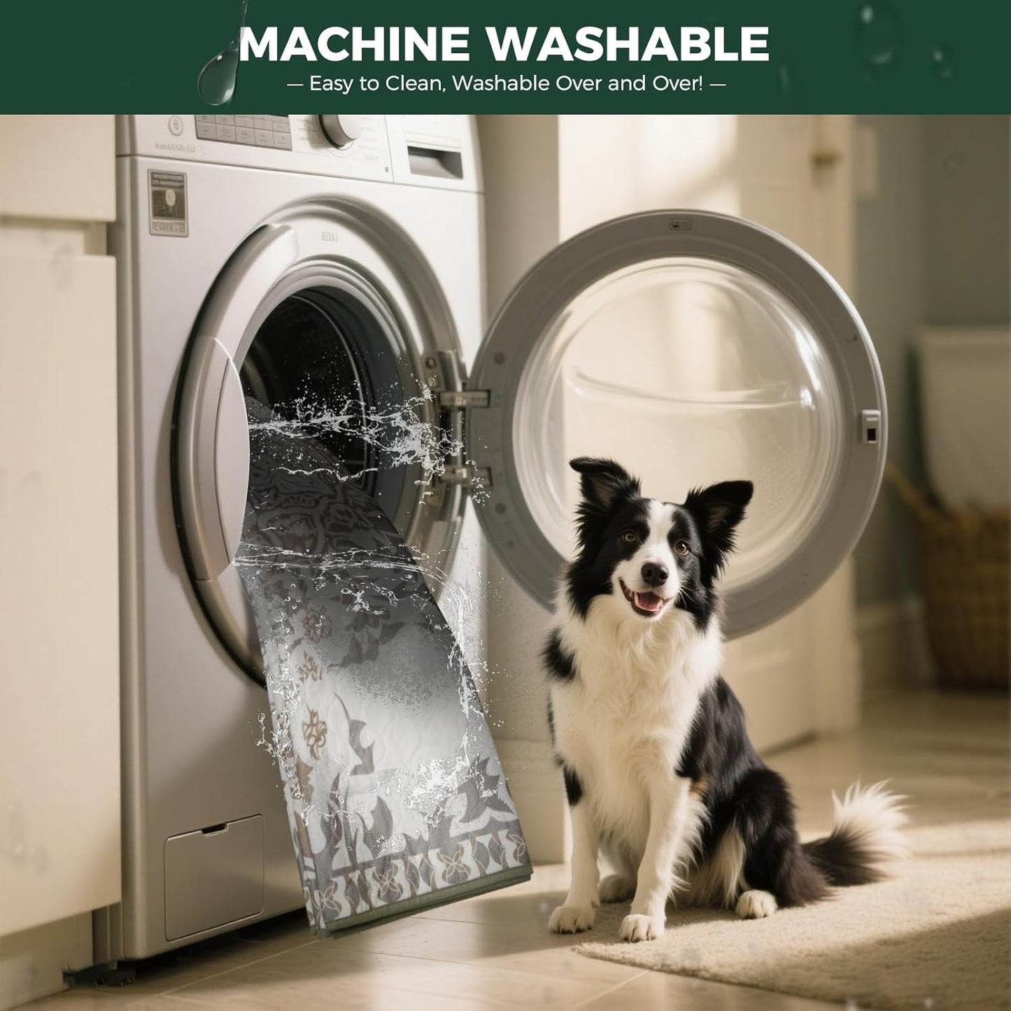 FXW Washable Pee Pads for Dogs, Puppy Pads with Super Absorbent, Specifically Designed for FXW Rollick/Homeplus 32 inch 8 Panels Dog Playpen, 71" Square, Boho, 1 Pack