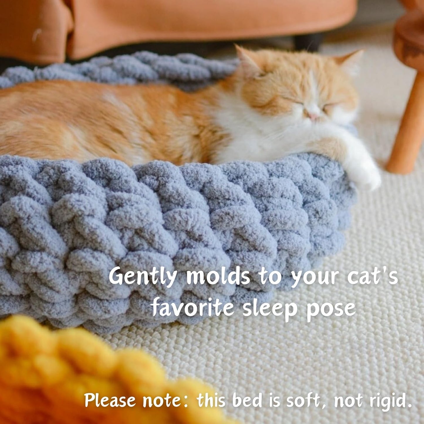 Cat Nest Bed – Premium Handwoven Washable Extra Soft Round Cave House for Indoor Kitten & Kitty, Small & Large (Cloud White,Medium)